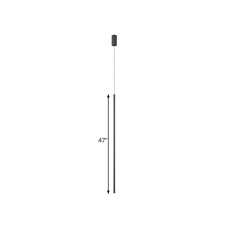 Minimalist Metallic LED Linear Pendant Lamp in Black/Gold with Warm/White Light - Suspended Lighting Fixture