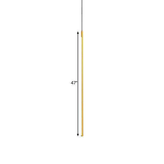 Modern Metallic Led Pendant Light With Minimalist Design In Black/Gold - Warm/White Illumination