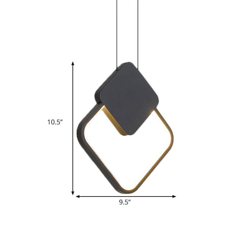 Modern Metal Ceiling Pendant Lamp Kit - LED Black Hanging Light in Warm/White for Bedroom