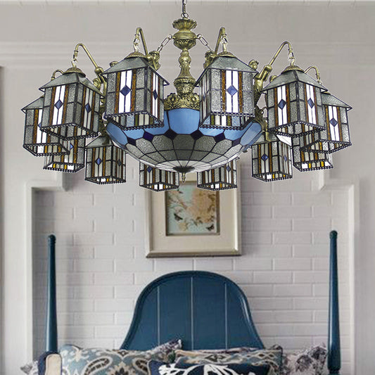 Lustre suspendu Lodge avec pendentif en verre teinté sirène pour l'élégance de l'hôtel