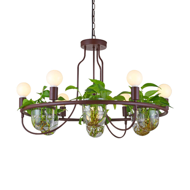 Lustre industriel en métal à 4/7/10 ampoules LED, lampe suspendue en café, parfait pour le salon