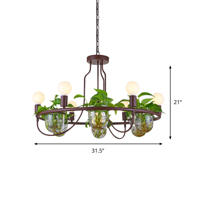 Lustre industriel en métal à 4/7/10 ampoules LED, lampe suspendue en café, parfait pour le salon
