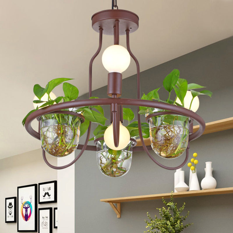 Lustre industriel en métal à 4/7/10 ampoules LED, lampe suspendue en café, parfait pour le salon