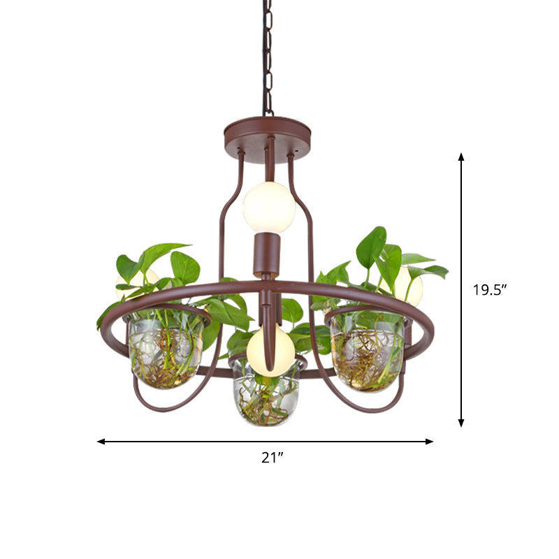 Lustre industriel en métal à 4/7/10 ampoules LED, lampe suspendue en café, parfait pour le salon