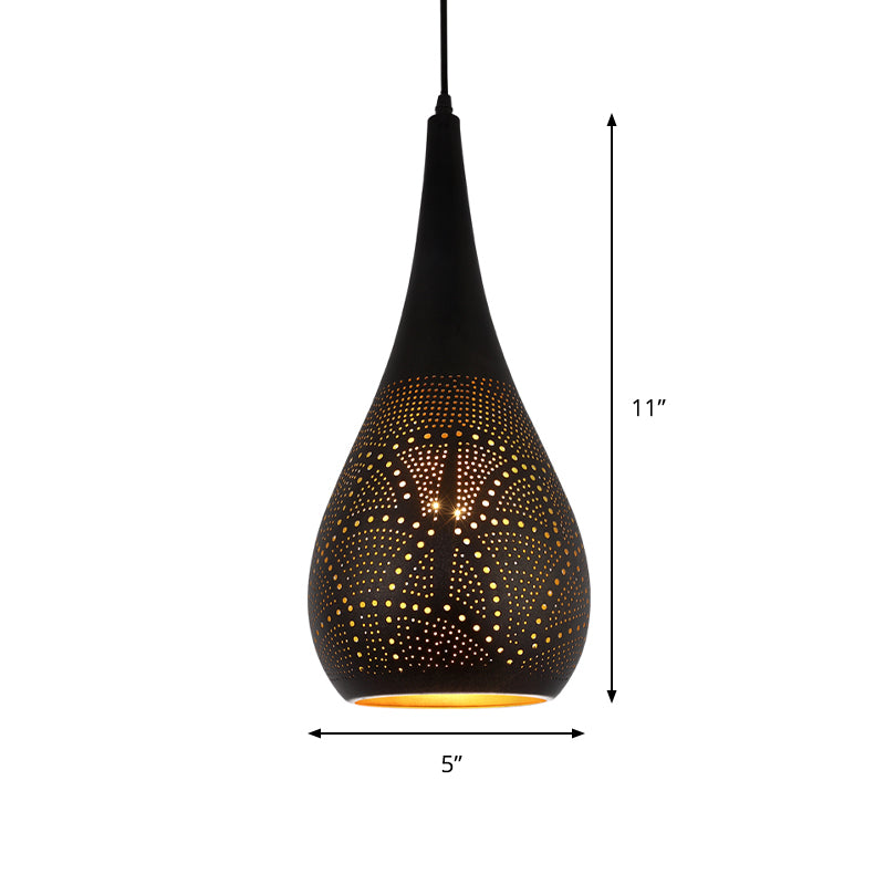 Metallic Pendulum Art Deco Etched Sphere Lamp Kit - 5/8 Width Black