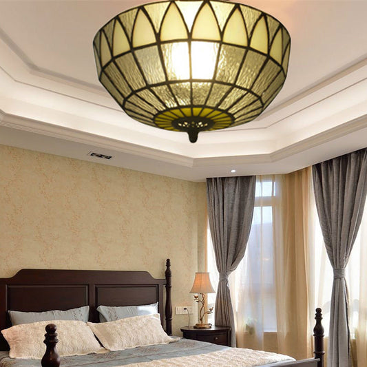 Tiffany Clear Glass Ceiling Lamp for Bedroom Lighting - Traditional Ceiling Mount Light