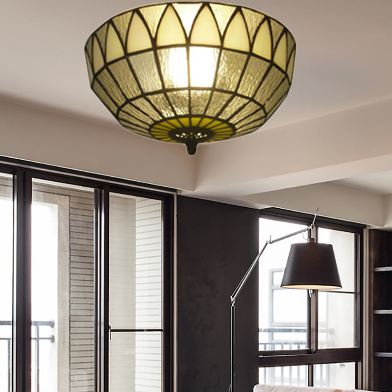 Tiffany Clear Glass Ceiling Lamp for Bedroom Lighting - Traditional Ceiling Mount Light