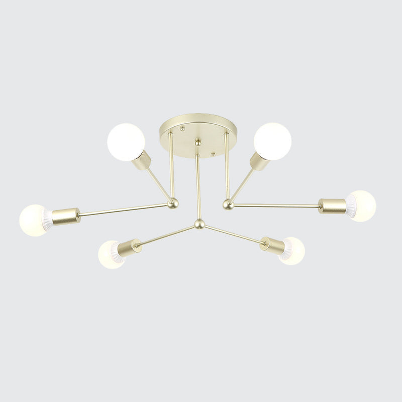 Contemporary Metal Linear Semi-Flush Ceiling Light – Ideal for Kid's Bedroom and Living Room