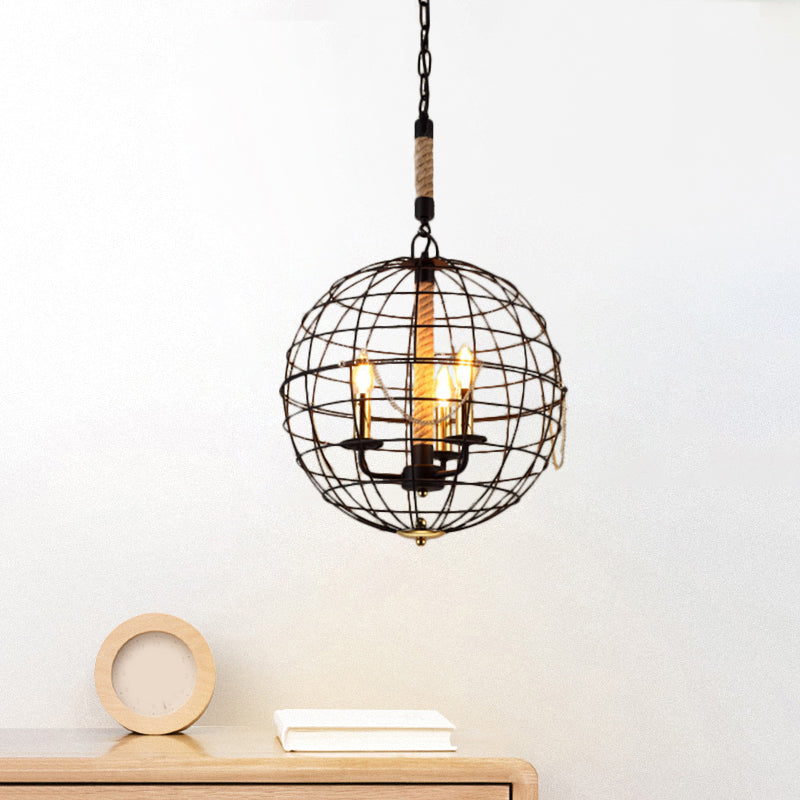 Vintage Golden Iron Hanging Lamp with Globe Shape - 3/4/6 Lights - Stylish Dining Room Ceiling Fixture