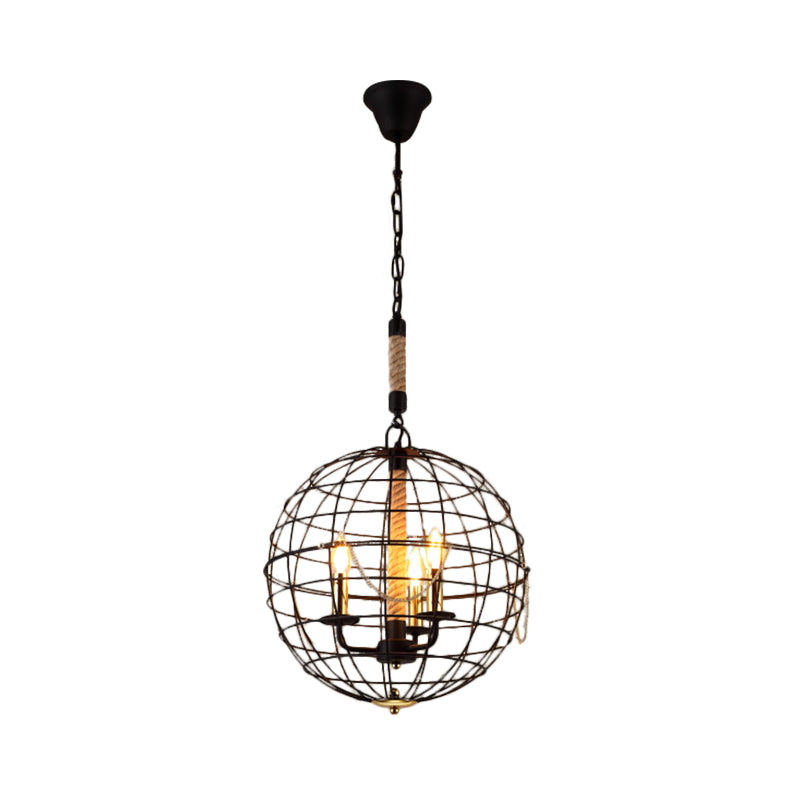 Vintage Golden Iron Hanging Lamp with Globe Shape - 3/4/6 Lights - Stylish Dining Room Ceiling Fixture