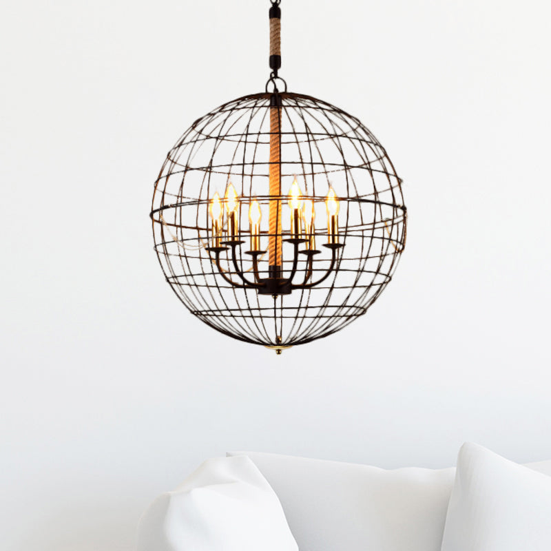 Vintage Golden Iron Hanging Lamp with Globe Shape - 3/4/6 Lights - Stylish Dining Room Ceiling Fixture