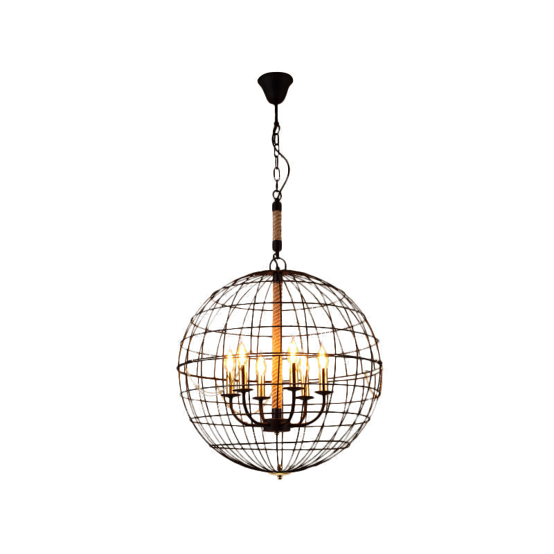 Vintage Golden Iron Hanging Lamp with Globe Shape - 3/4/6 Lights - Stylish Dining Room Ceiling Fixture