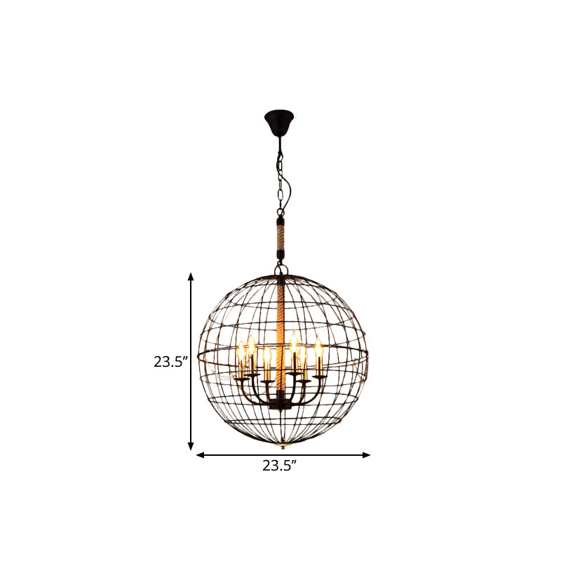 Vintage Golden Iron Hanging Lamp with Globe Shape - 3/4/6 Lights - Stylish Dining Room Ceiling Fixture