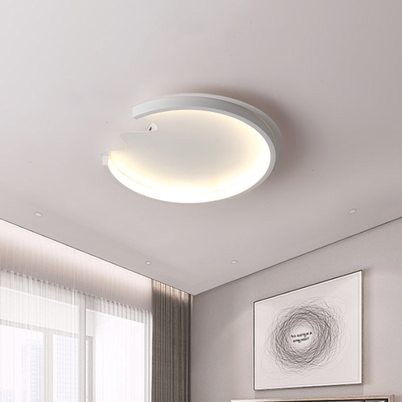 Modern LED Ceiling Mount Light for Child's Bedroom in White