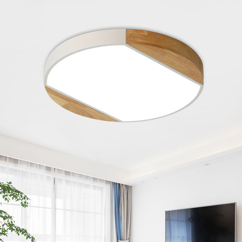 Plafonnier LED de style nordique - Lampe circulaire en acrylique pour chambre de bébé et jardin d'enfants en bleu/vert/blanc/jaune (lumière chaude/blanche)