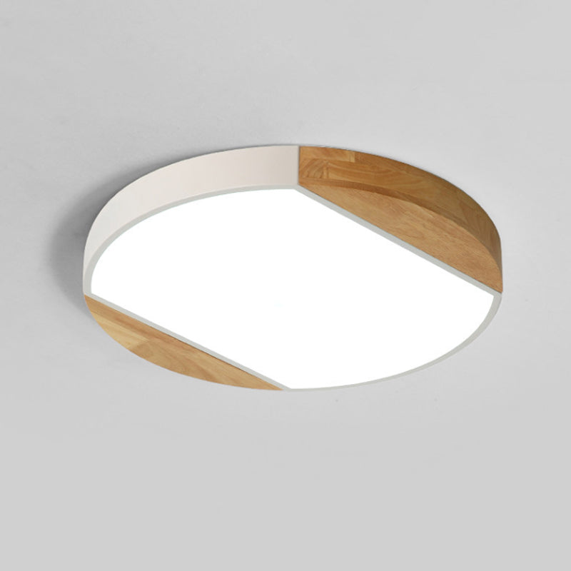 Plafonnier LED de style nordique - Lampe circulaire en acrylique pour chambre de bébé et jardin d'enfants en bleu/vert/blanc/jaune (lumière chaude/blanche)