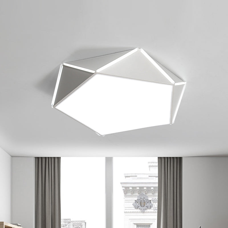 Nordic LED Ceiling Lamp - Pentagon Flush Mount Light with Acrylic Panel