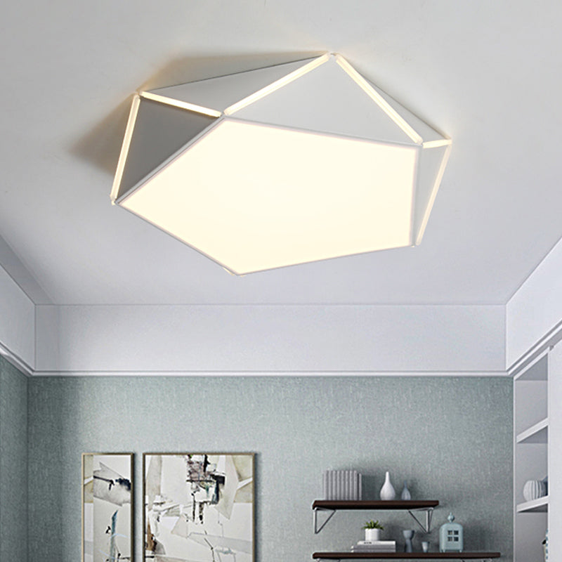 Nordic LED Ceiling Lamp - Pentagon Flush Mount Light with Acrylic Panel