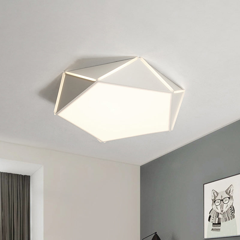 Nordic LED Ceiling Lamp - Pentagon Flush Mount Light with Acrylic Panel
