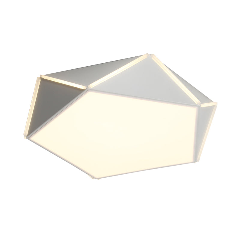 Nordic LED Ceiling Lamp - Pentagon Flush Mount Light with Acrylic Panel