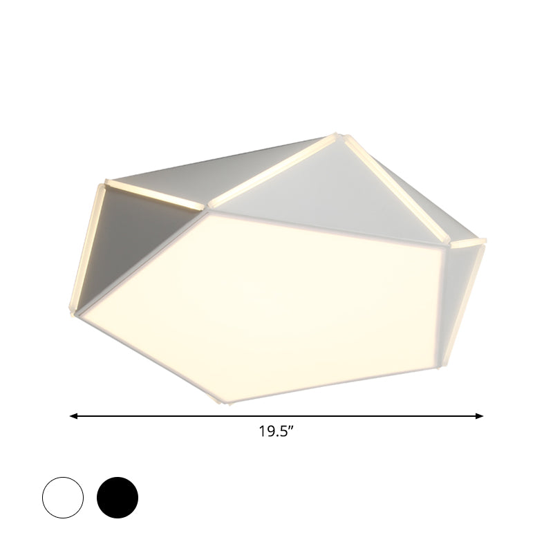 Nordic LED Ceiling Lamp - Pentagon Flush Mount Light with Acrylic Panel
