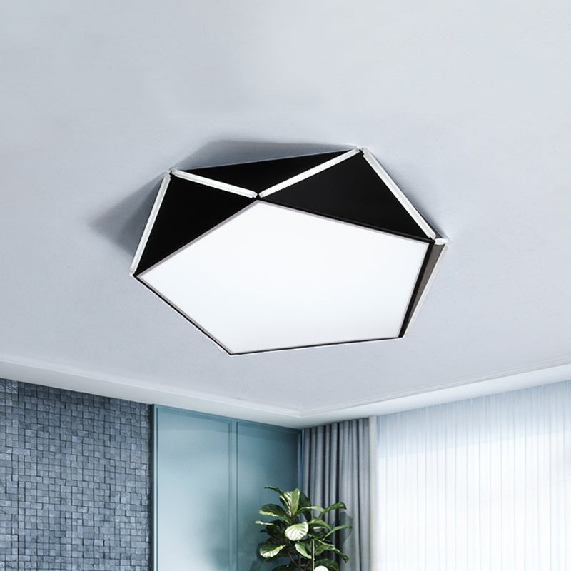 Nordic LED Ceiling Lamp - Pentagon Flush Mount Light with Acrylic Panel