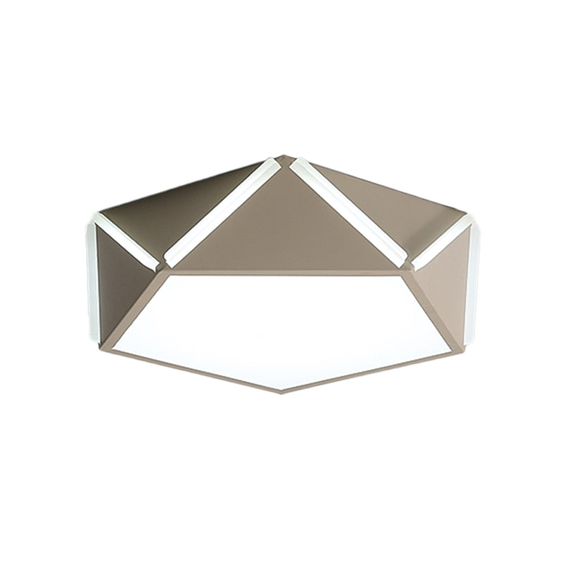 Pentagonal Flushmount LED Ceiling Lamp for Child's Bedroom - Modern Acrylic Metal Design