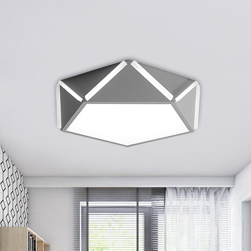 Pentagonal Flushmount LED Ceiling Lamp for Child's Bedroom - Modern Acrylic Metal Design