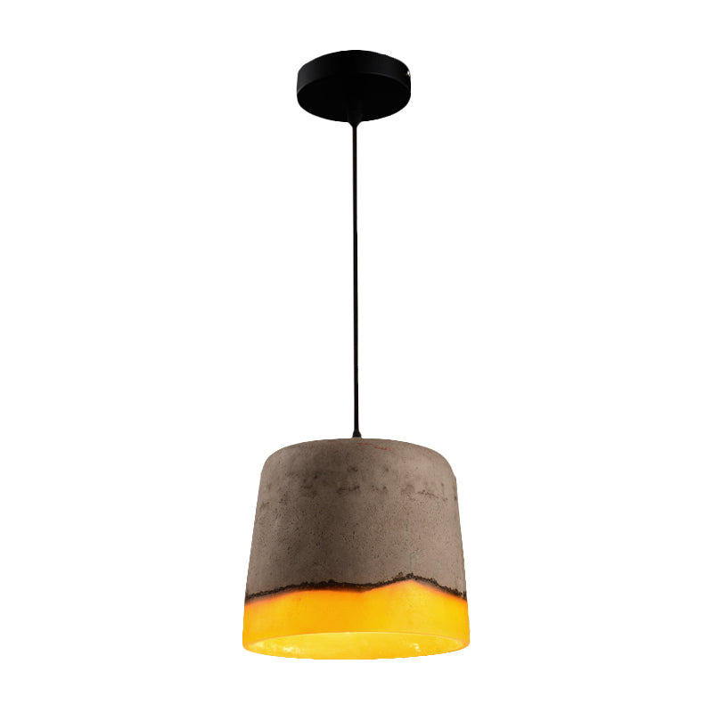 Lampe suspendue industrielle grise en ciment et résine avec 1 tête - Parfaite pour les restaurants !