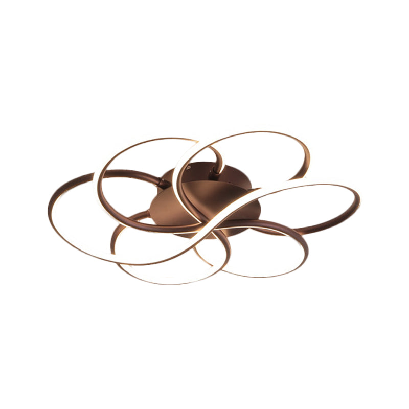Modern Aluminum LED Ceiling Light for Hotels - Brown Blossom Flush Mount