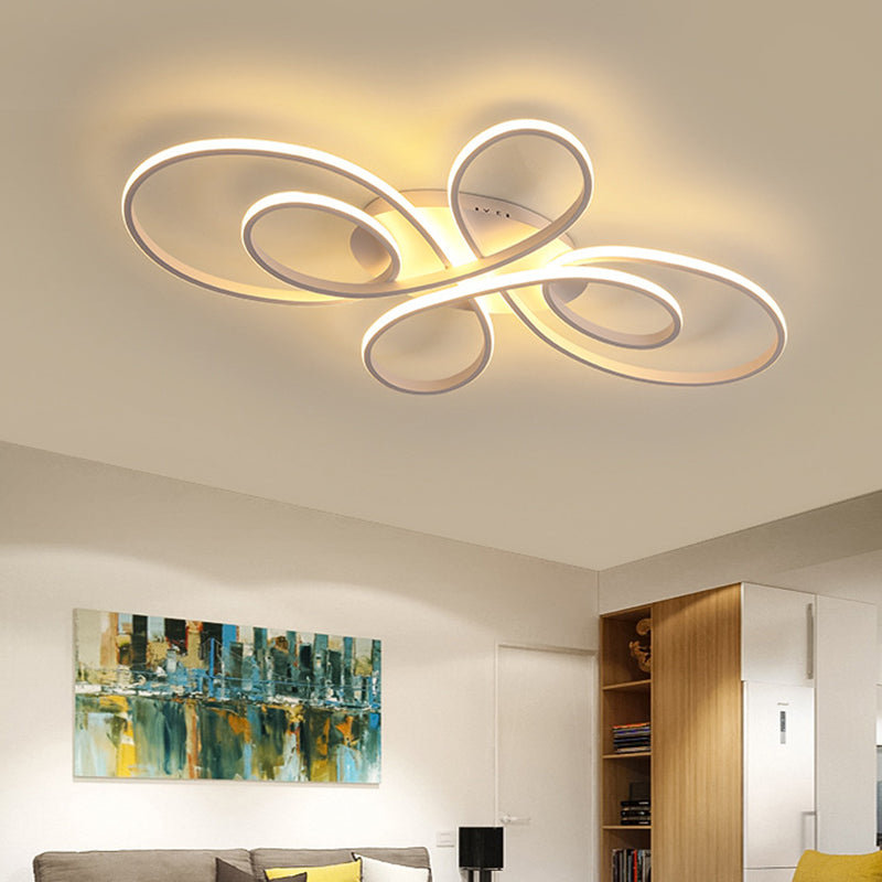 Modern Ribbons LED Ceiling Flush Mount Light in Warm/White Light, Multiple Sizes & Colors
