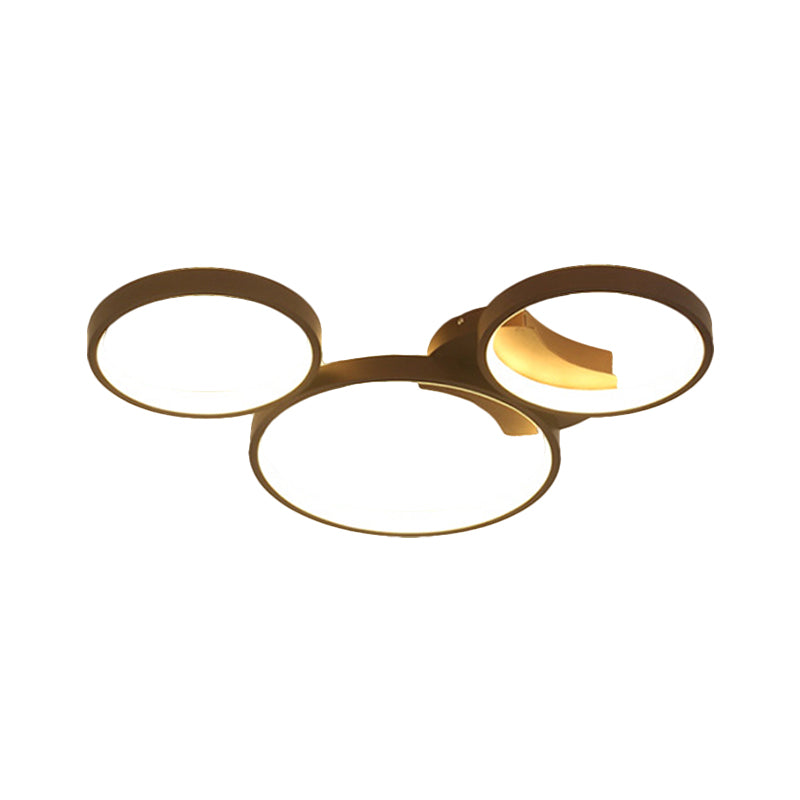 Modern Metal Bubble Rings Flush Mount LED Ceiling Light - 3/4/5-Head Black Surface Mount