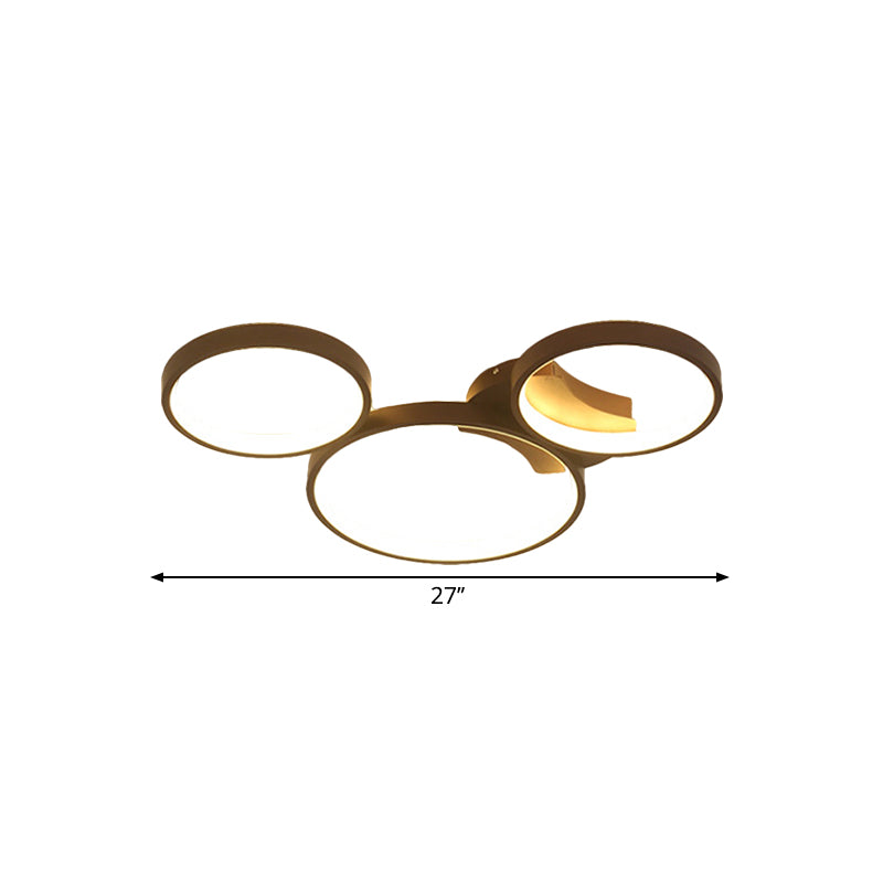 Modern Metal Bubble Rings Flush Mount LED Ceiling Light - 3/4/5-Head Black Surface Mount
