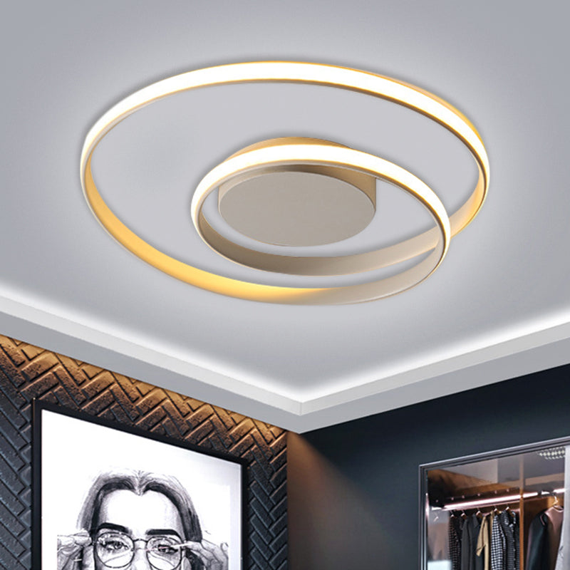 Contemporary LED Ceiling Flush Mount in Black/White - 18"/23.5" Wide with Warm/White Light