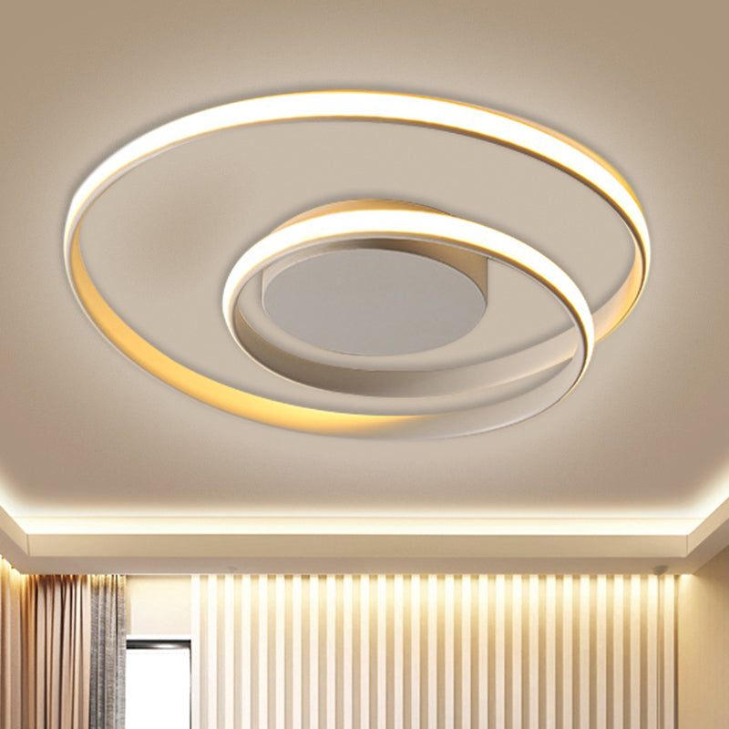 Contemporary LED Ceiling Flush Mount in Black/White - 18"/23.5" Wide with Warm/White Light