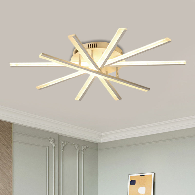 Plafonnier en acrylique Burst Design - Éclairage semi-encastré à LED blanc moderniste à lumière chaude/blanche (5/9 ampoules)