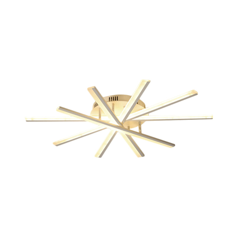 Plafonnier en acrylique Burst Design - Éclairage semi-encastré à LED blanc moderniste à lumière chaude/blanche (5/9 ampoules)