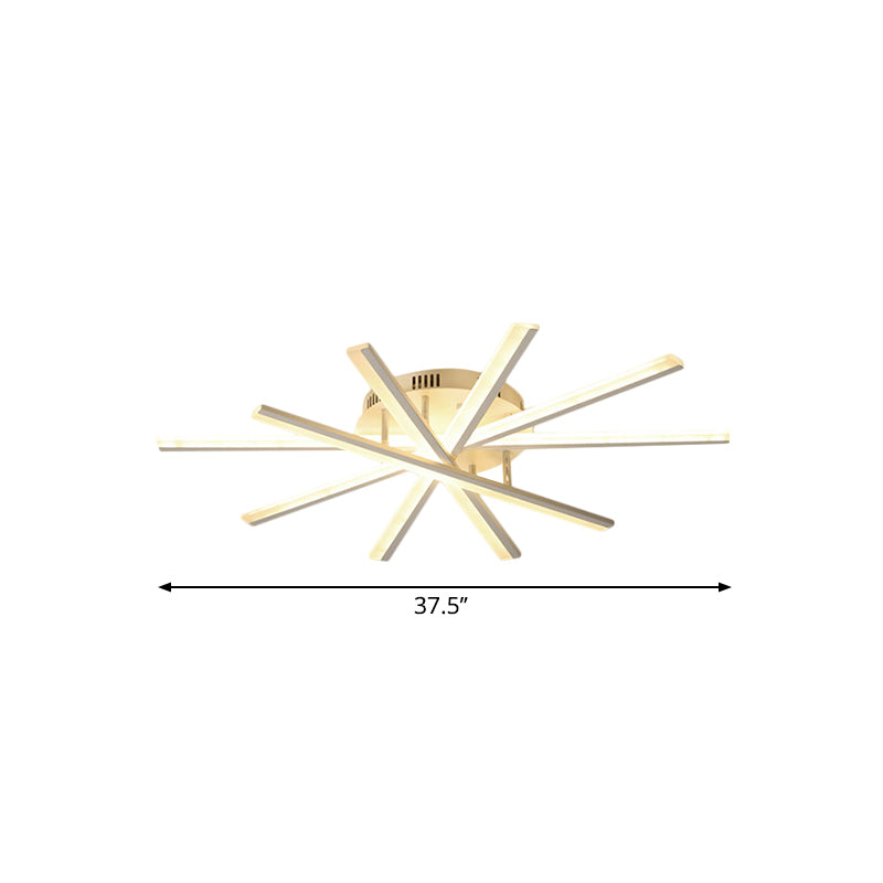Plafonnier en acrylique Burst Design - Éclairage semi-encastré à LED blanc moderniste à lumière chaude/blanche (5/9 ampoules)