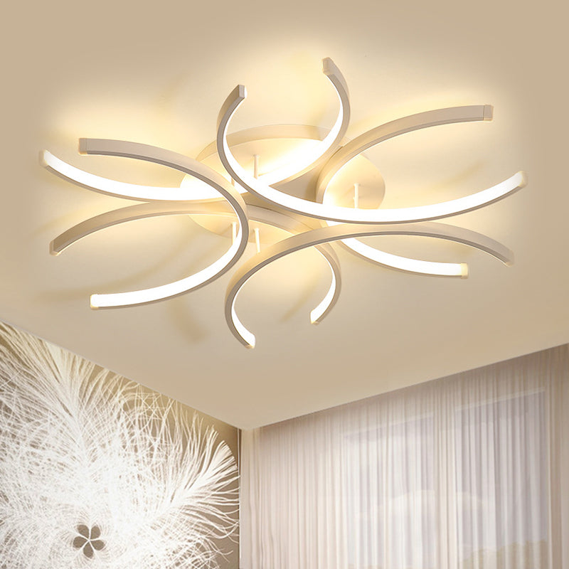 Plafonnier LED moderne en acrylique à fleurs en blanc ou chaud - 23,5"/31,5"/39" de large