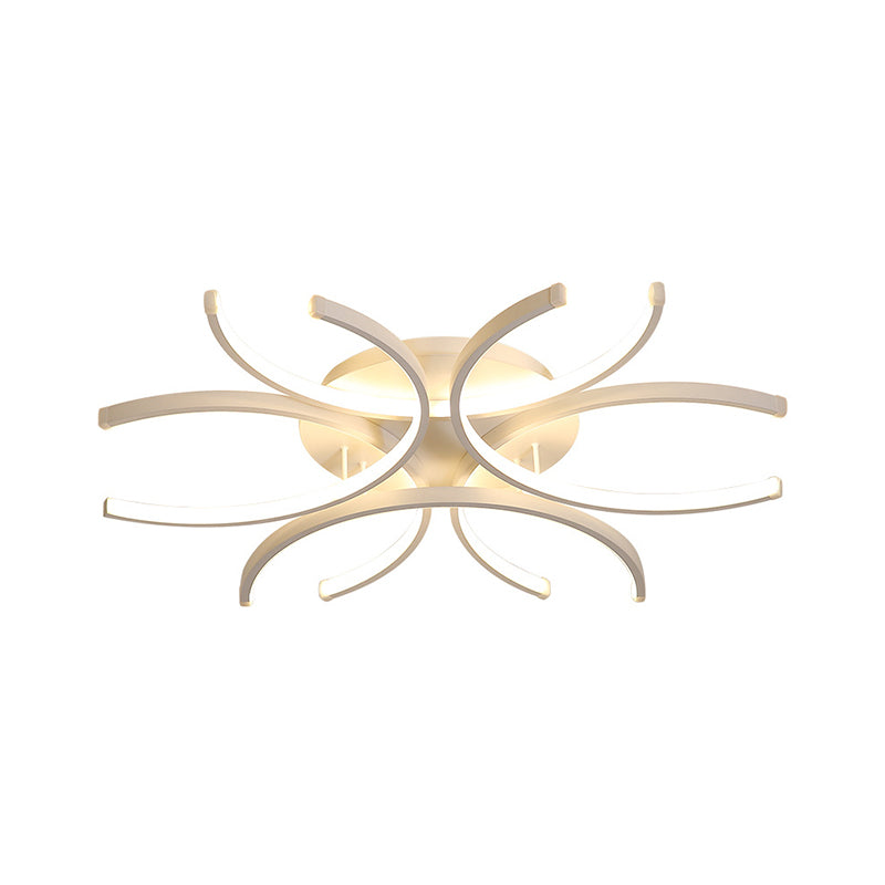 Plafonnier LED moderne en acrylique à fleurs en blanc ou chaud - 23,5"/31,5"/39" de large