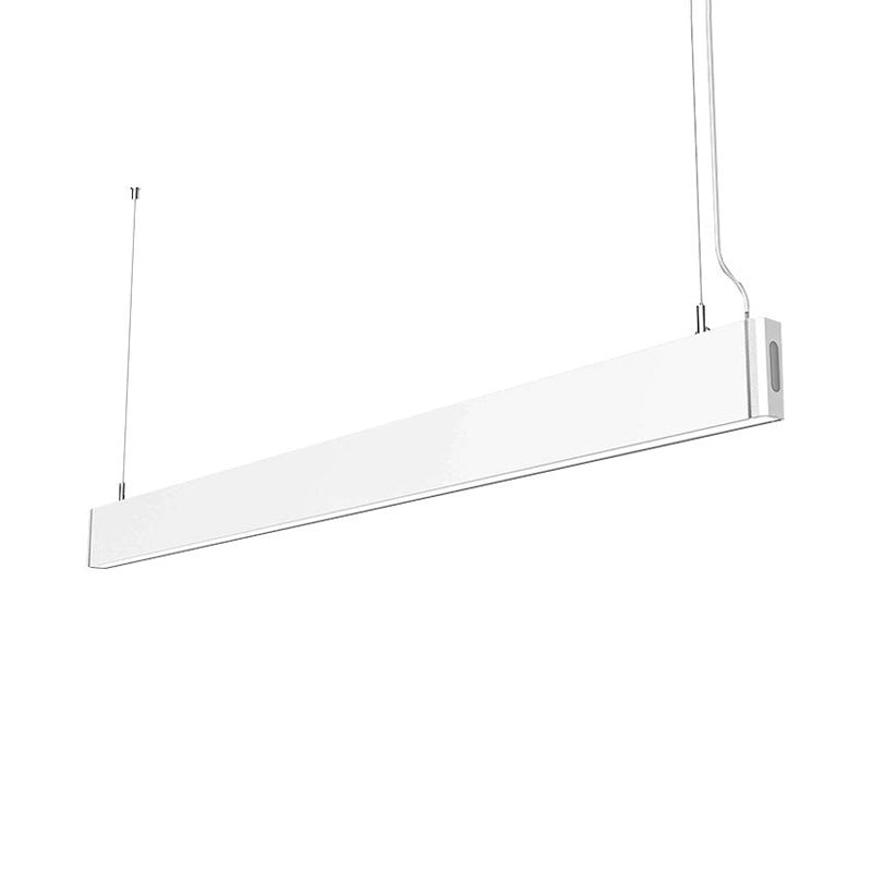 Minimal Metal LED Linear Pendant Lamp - White/Black Hanging Light Kit in White/Warm/Natural Light