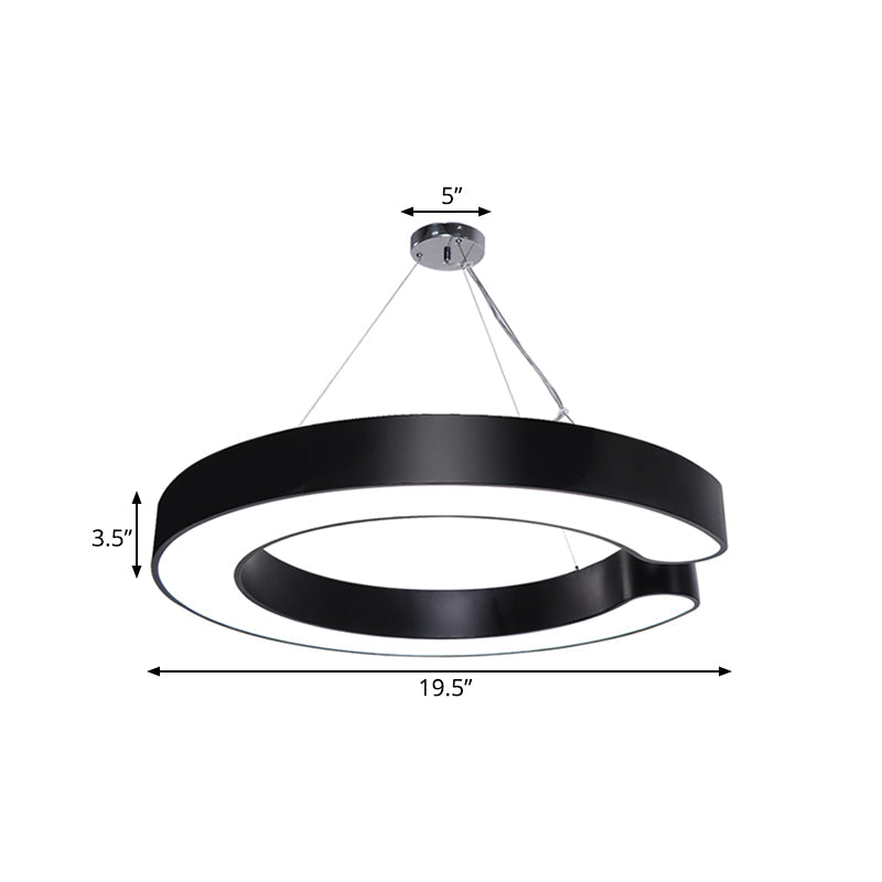 C-Shaped Hanging LED Pendant Lamp in Multiple Sizes & Finishes – Ideal for Minimalist Décor