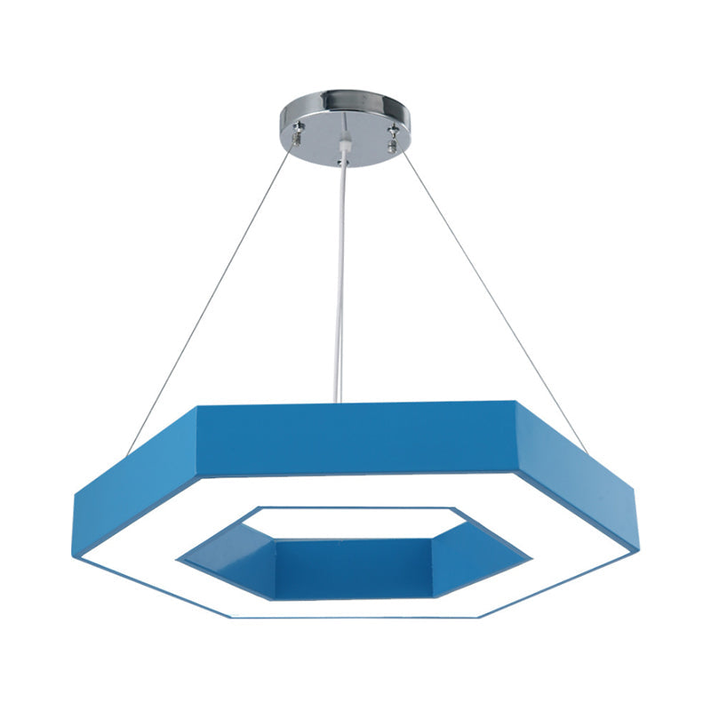 Honeycomb Led Pendant Light In Contemporary Green/Blue/Red With White/Warm/Natural Glow