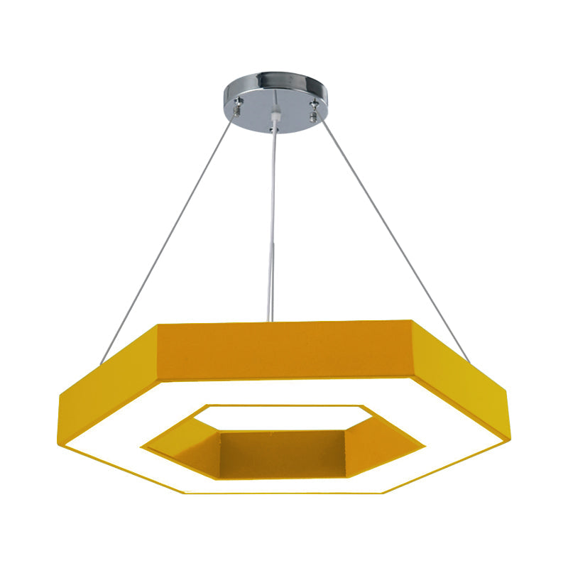 Honeycomb Led Pendant Light In Contemporary Green/Blue/Red With White/Warm/Natural Glow