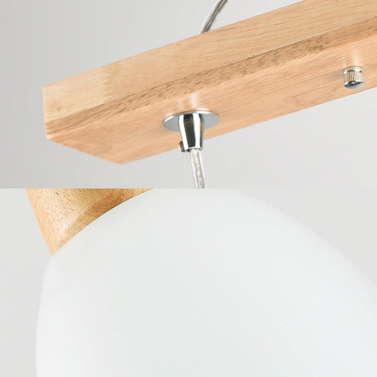 White Glass Bell Shape Pendant Ceiling Light - 1/2/3 Lights Simple Style Fixture