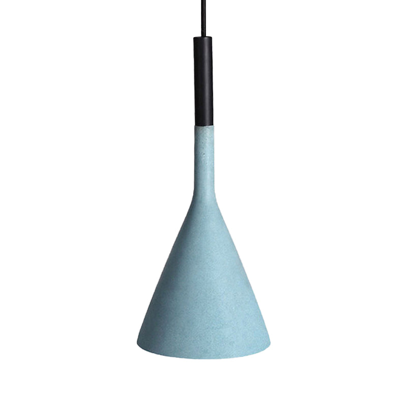 Contemporary Metallic Pendant Lamp for Adult Bedroom with Funnel Shade and 1 Bulb