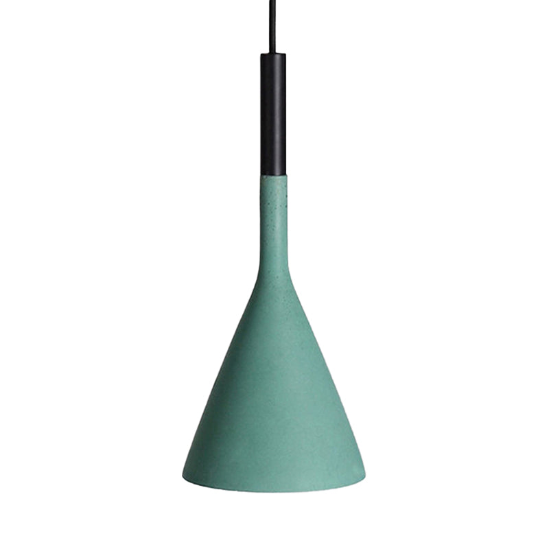 Contemporary Metallic Pendant Lamp for Adult Bedroom with Funnel Shade and 1 Bulb