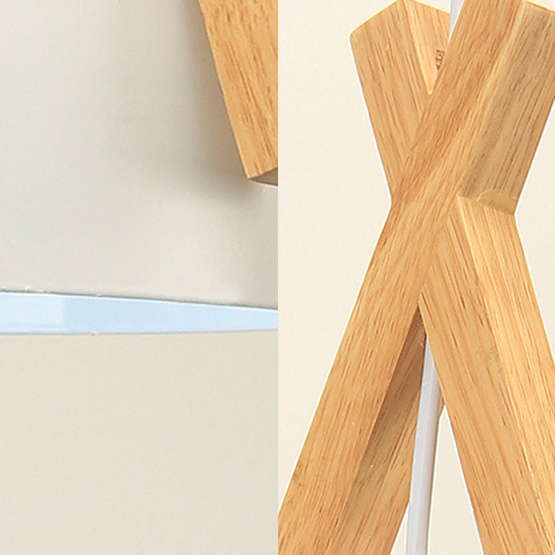 Hanging Bowl Shape Pendant Light: Linear Wood Deco Macaron Loft Aluminum Perfect For Hallway