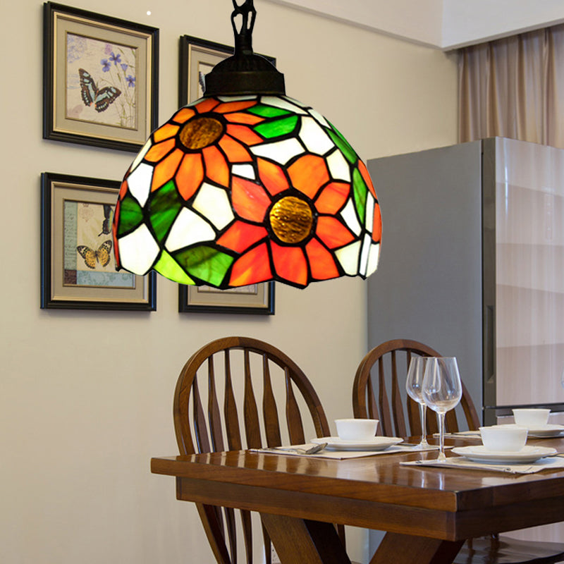 Suspension en verre teinté noir victorien : lampe à suspension élégante pour salle à manger
