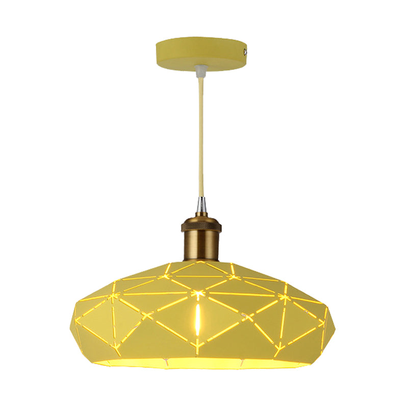 Macaron Facet-Shape Metal Pendant Light - Ideal for Kindergarten Decor